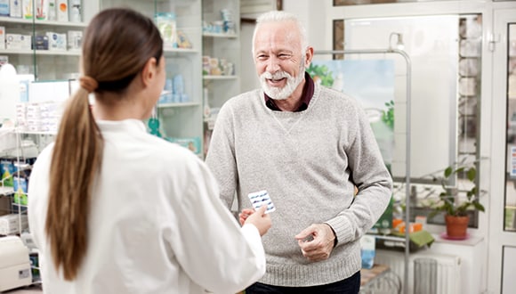 Man getting prescription medication