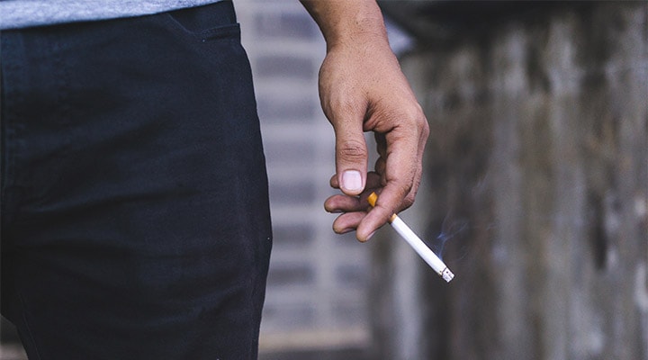 Man smoking a cigarette